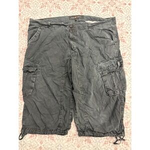 XRAY Jeans Mens Cargo Shorts Faded Black Cotton Utility Pockets Size 42